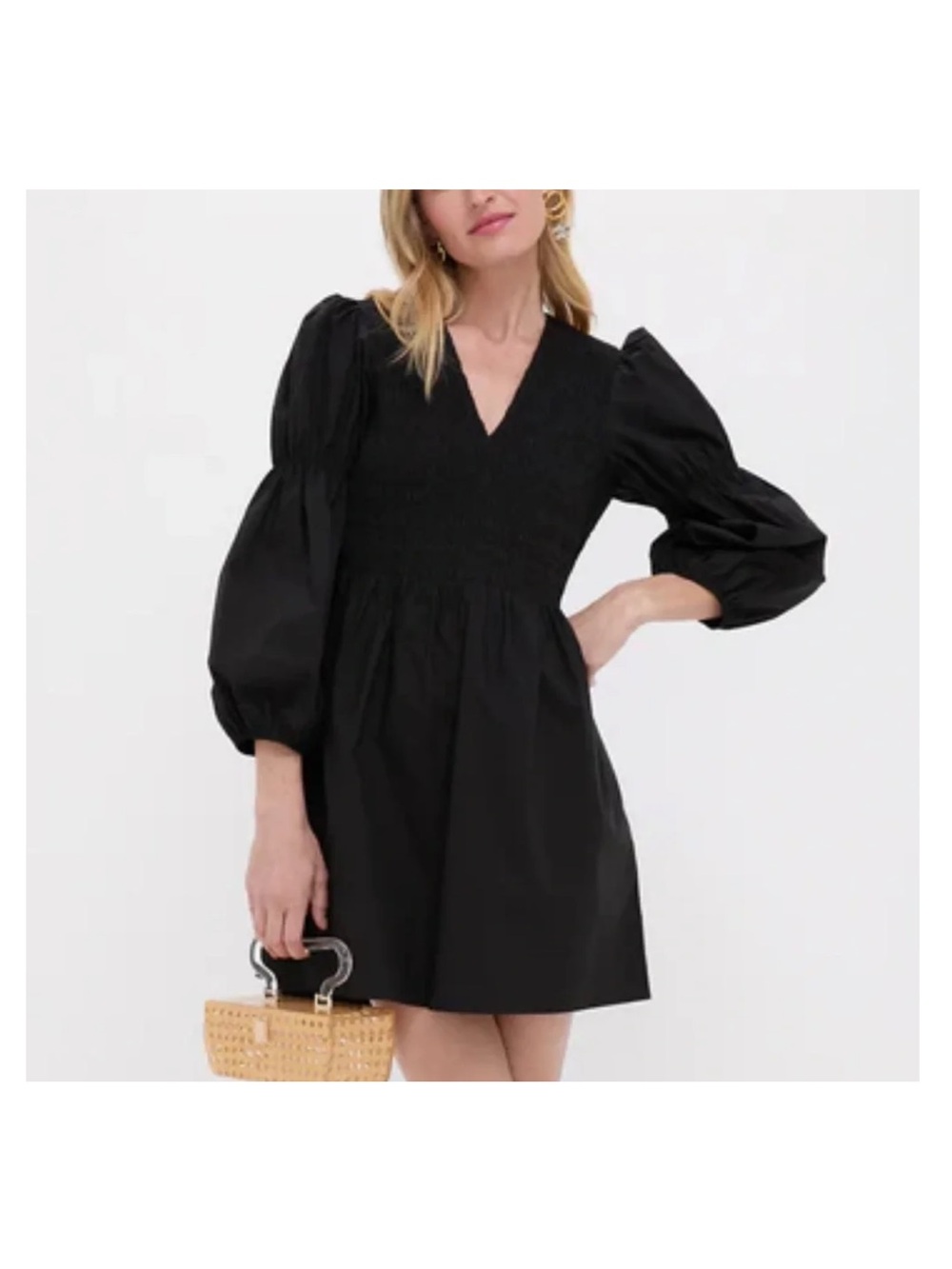 Pomander Place Black Smocked Top with Keyhole Back